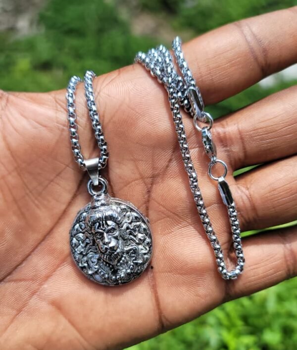Silver Mala with Hanuman Dollar