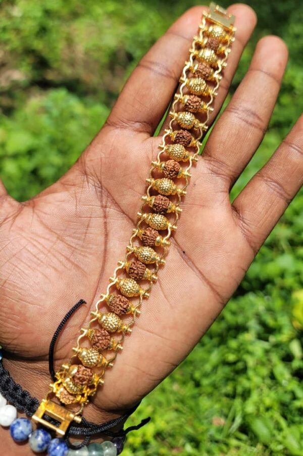 Rudraksha & Golden beads Bracelet