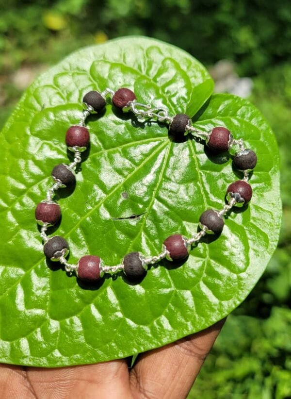 Karungali & Red Sandal Silver(925)Bracelet 8mm