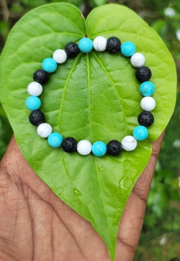 Lawa & Turquoise with Howlite Bracelet (type A)