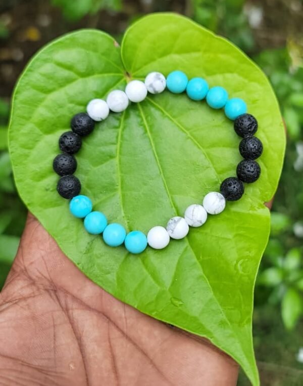 Lawa & Turquoise with Howlite Bracelet (type B)