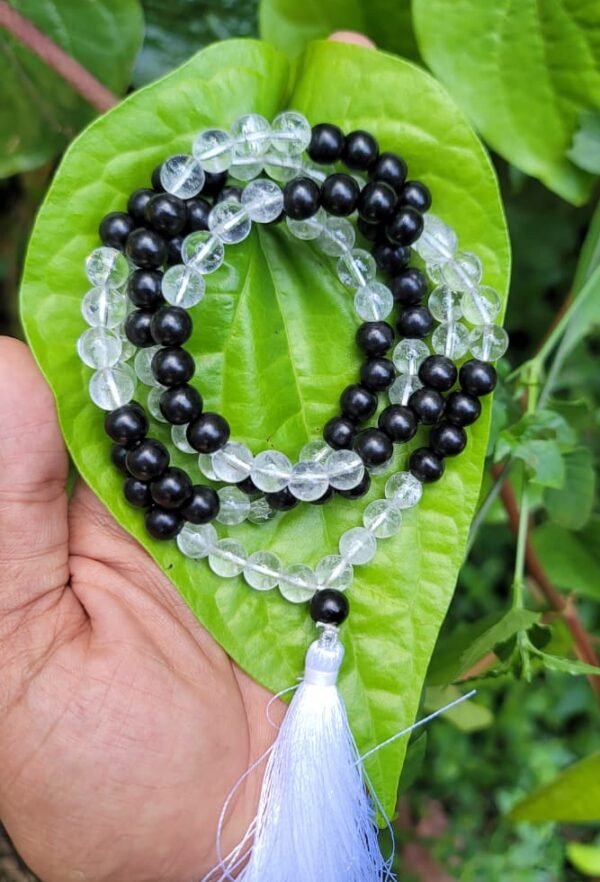 Karungali with Spatika Mala-8MM (type B)