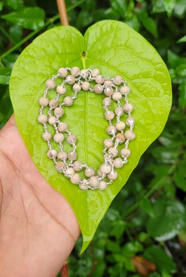 Tulasi Silver cap mala 6mm (Ayyappa Mala)