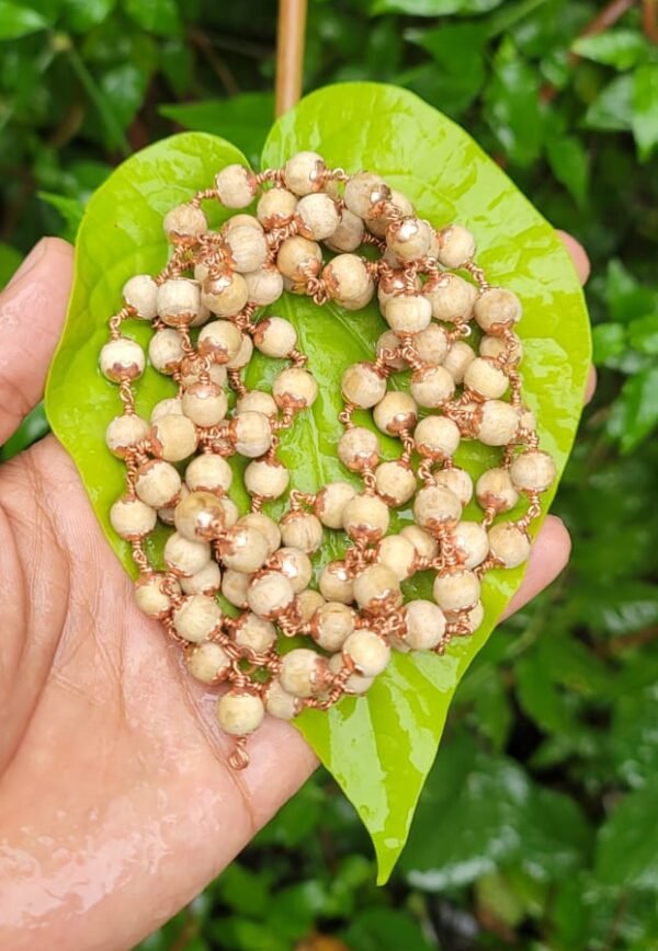Tulasi Copper cap mala 108 beads 8mm (Ayyappa mala)