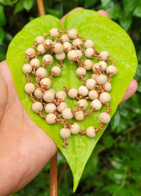 Tulasi Copper cap mala 54 beads 8mm (Ayyappa mala)