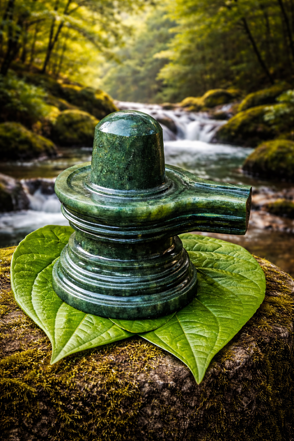 Green Stone Unique Design (215gram)-2.5inch