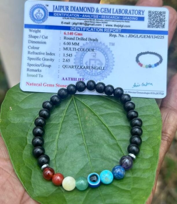 Karungali And Chakra with Evil Eye Bracelet – 6mm