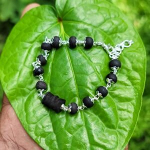 Karungali German silver with Damaru Bracelet-7mm