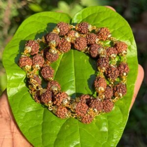 Rudraksha Gold Plated mala 36 beads-9mm