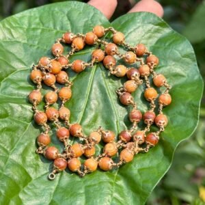 Devadaru Panchaloha(impon) Flower Cap Mala-6mm
