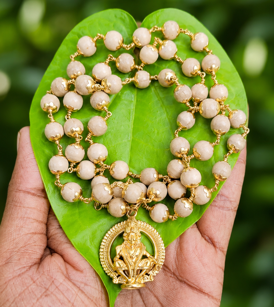 Tulasi Panchaloha(impon) Mala With Ayyappa Dollar 8mm