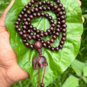 Red Sandal Mala with Elephant Dollar-8mm