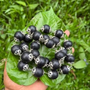 Karungali German Silver Mala-20mm