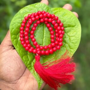 Red coral Gemstone Mala 108 Pearls