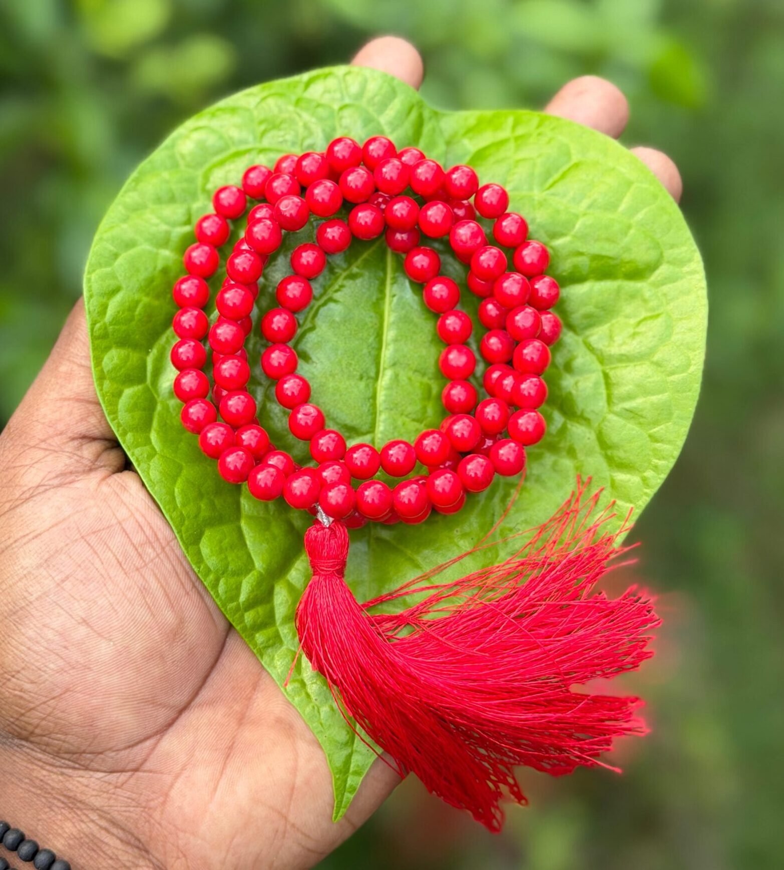 Red coral Gemstone Mala 108 Pearls