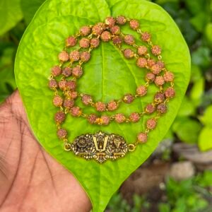 Rudraksha Gold Plate Mala With Venkateswara Dollar 7mm