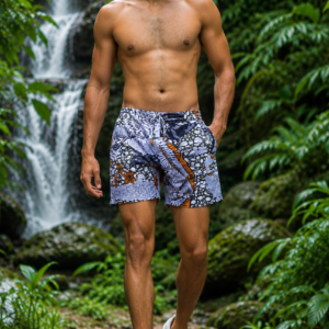 Batik Orange Navy Shorts