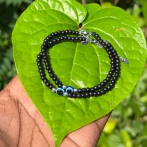 Karungali with Evil Eye Anklet 4mm(pair)