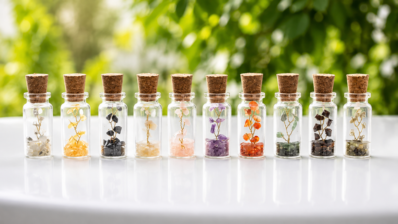 Mini Gemstone Tree Glass Bottle