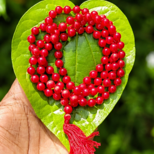 Red Coral Knot Gemstone Mala 108 Pearls
