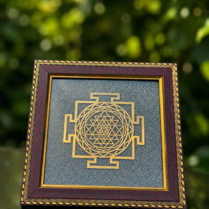 Shri Yantra Raw Pyrite Frame