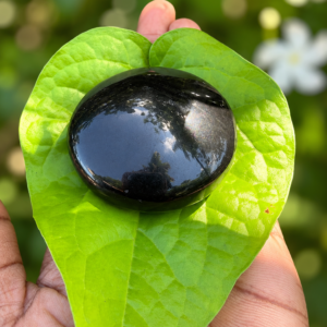 Black Obsidian Palm Stone