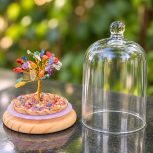 Seven Chakra Gemstone Tree with Glass Dome